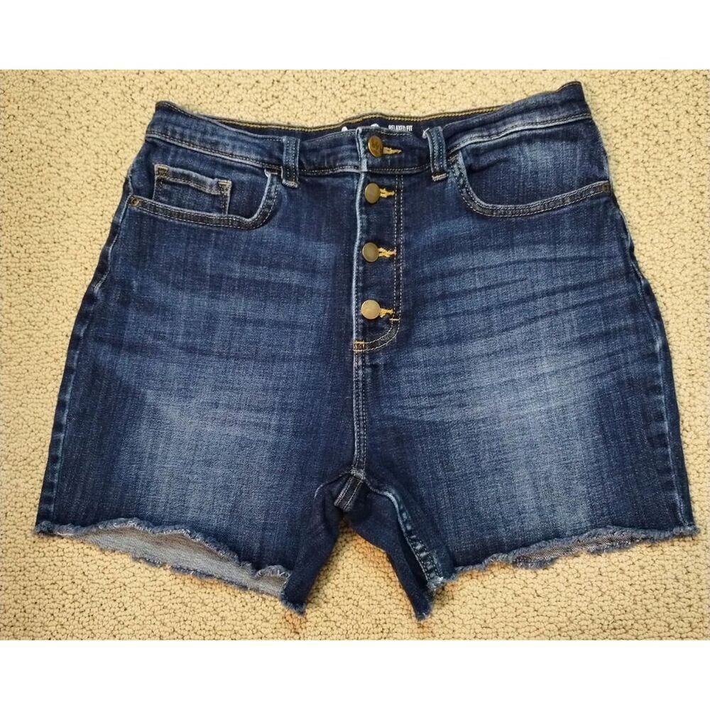 Women's Lee Dark Wash Denim Relaxed Fit Jean Shorts (Size 14) - Picture 1 of 4